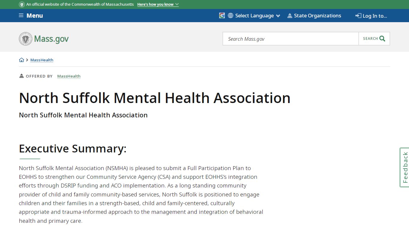 North Suffolk Mental Health Association | Mass.gov