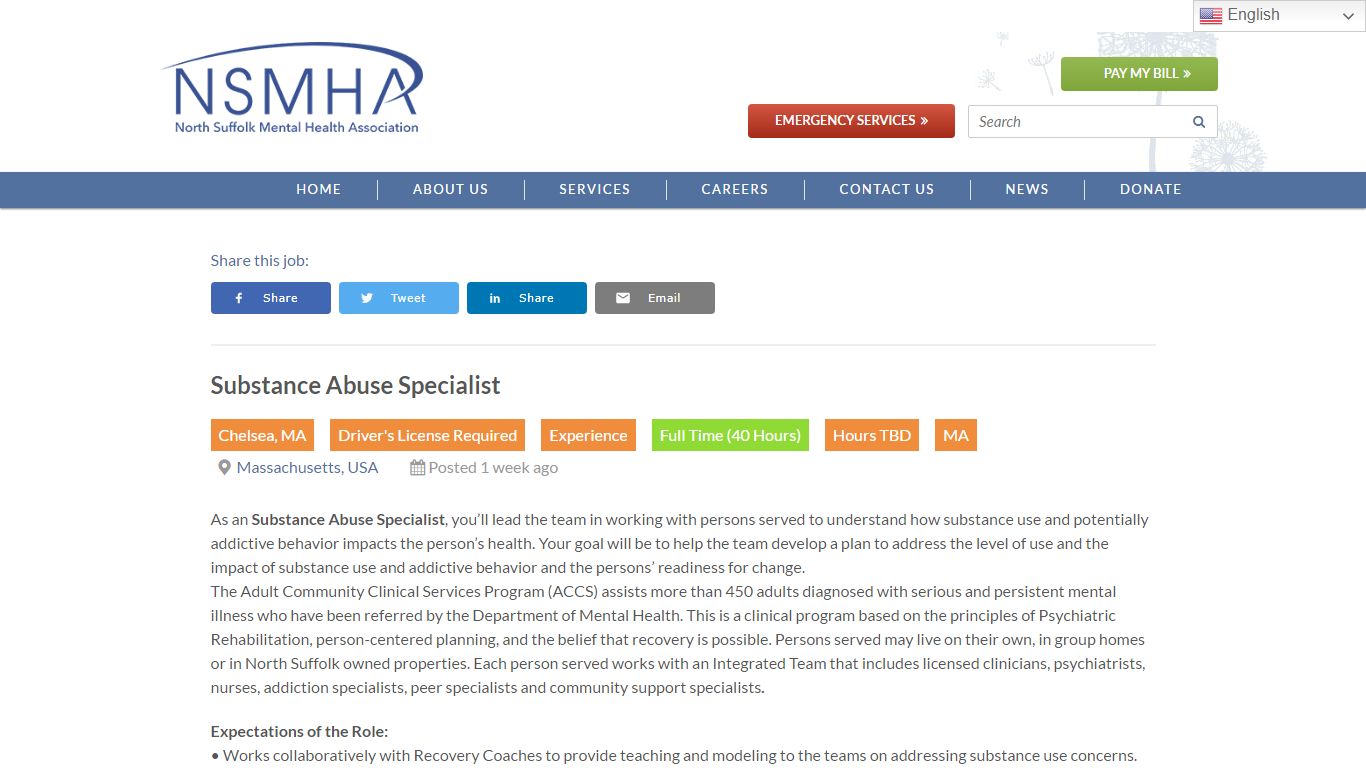 Substance Abuse Specialist | North Suffolk Mental Health Association